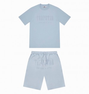 Trapstar Decoded Gel Shorts Blue | TS-64893