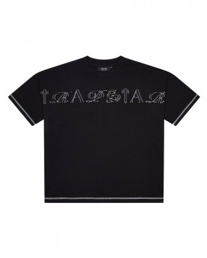 Trapstar Patchwork Script T-Shirt Black | TS-65251