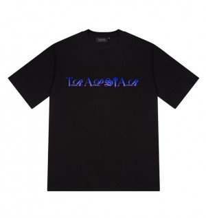 Trapstar Script Fade Tee Black / Blue | TS-64906
