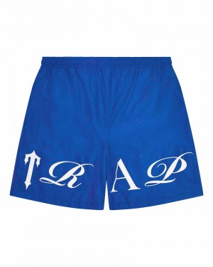 Trapstar Script Shell Shorts Blue/White | TS-65300