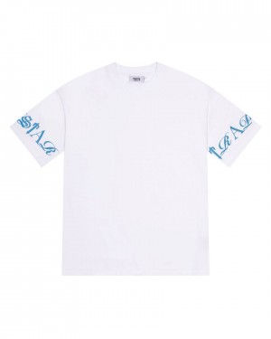 Trapstar Script Tee White/Blue | TS-65287