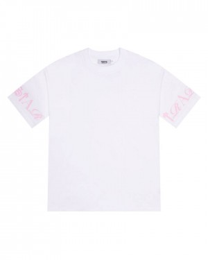 Trapstar Script Tee White/Pink | TS-65250
