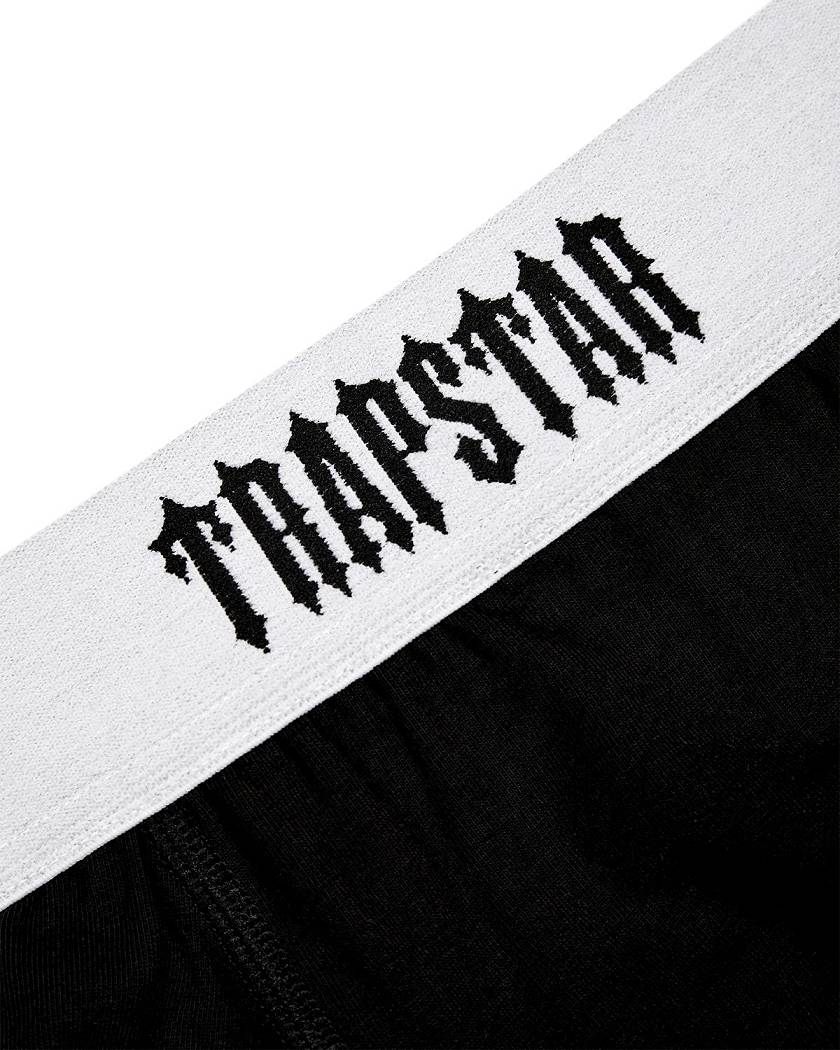 Trapstar 3 Pack Boxer Short Black with White Waistband | TS-65184