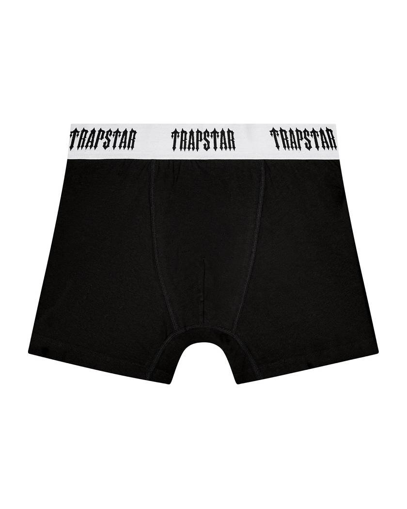 Trapstar 3 Pack Boxer Short Black with White Waistband | TS-65184