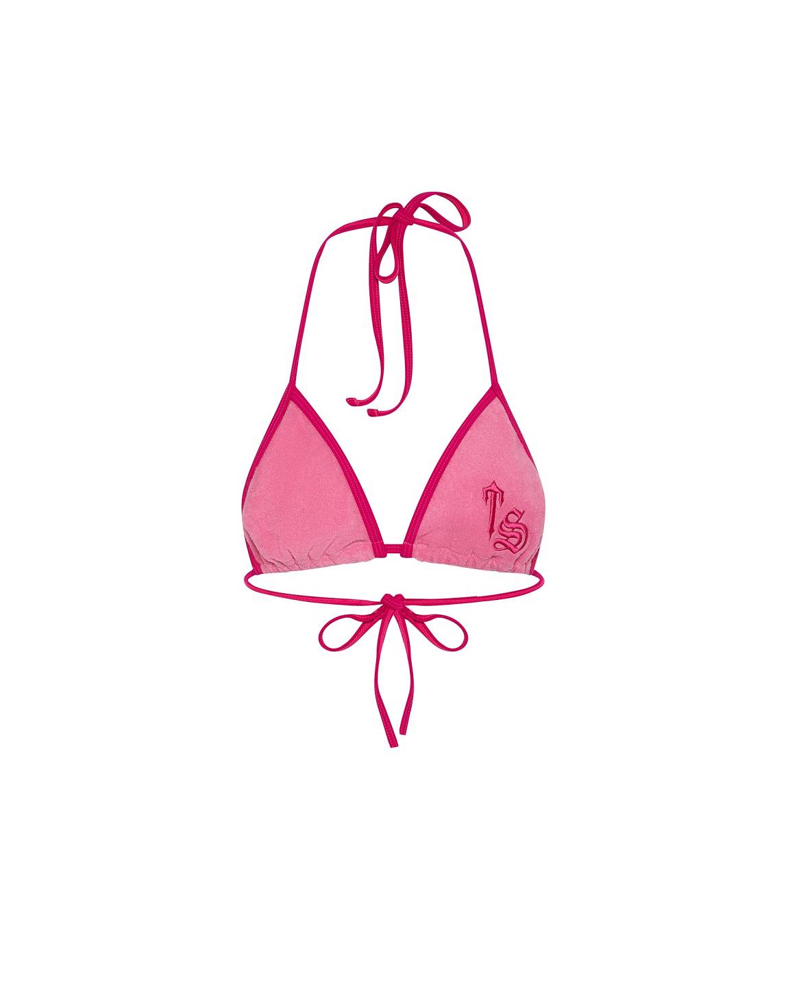 Trapstar Terry Script Bikini Top Pink | TS-65089